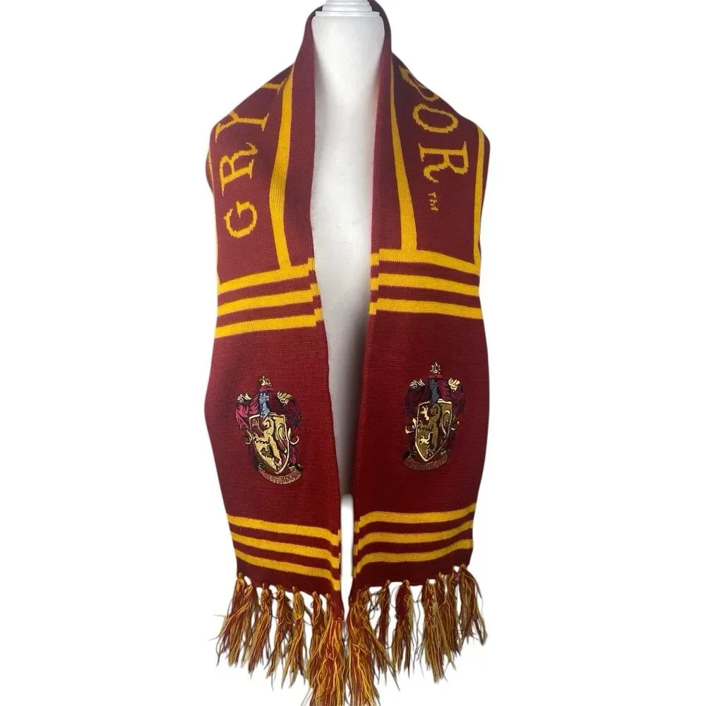 Harry Potter Gryffindor Scarf Red Yellow Logo Striped - Picture 1 of 7